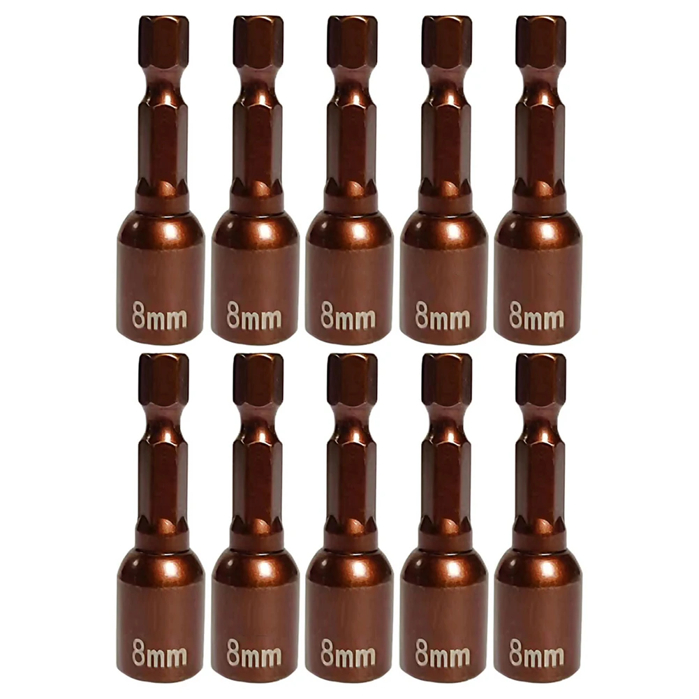 10 шт. адаптер для торцевых ключей 8 мм с шестигранным хвостовиком набор магнитных