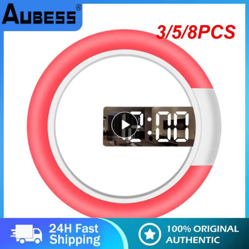 

3/5/8PCS White Products Large Screen Wall Clock Remote Control Computer Mirroring Remote Control Alarm Clock Temperature Switch