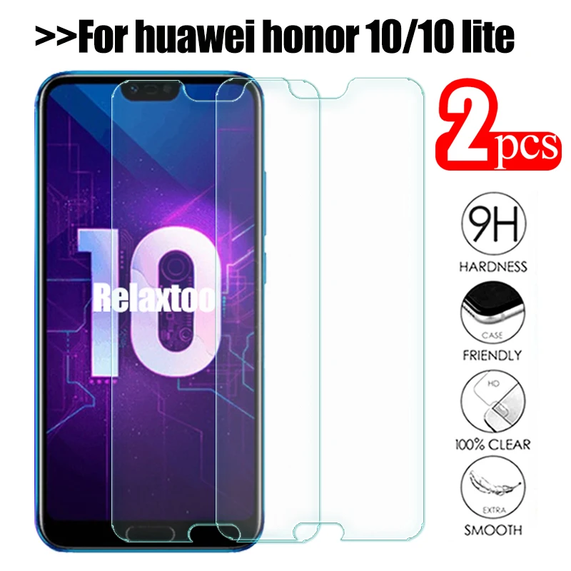 

2pcs Tempered Glass For Huawei Honor 10 Protective Glass On Honor 10 COL-L29 Honor10 Lite Honer 10x Light X 10i Screen Protector