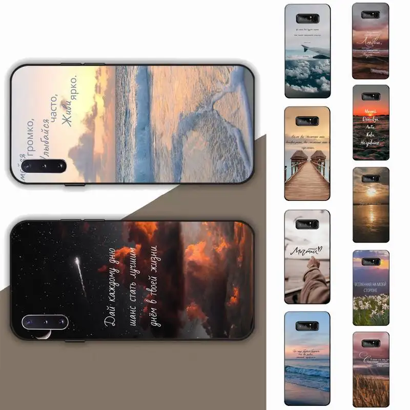 

YNDFCNB Russian Quote Slogan Letter Phone Case for Samsung Note 5 7 8 9 10 20 pro plus lite ultra A21 12 72