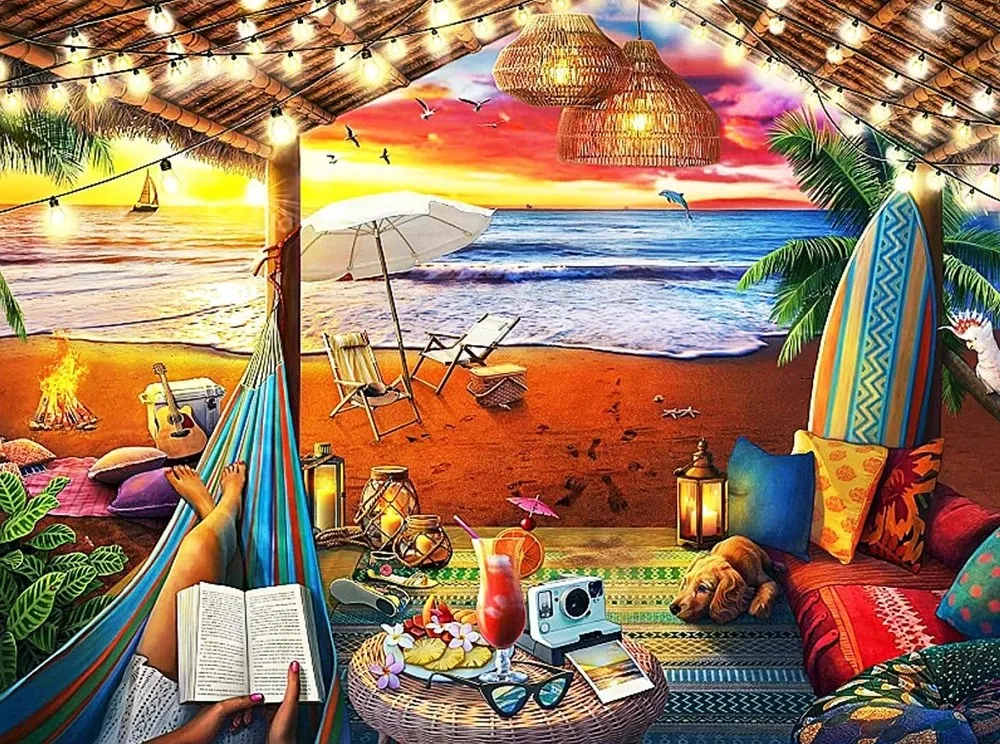 

5D алмазная живопись, Пляжная картина стразы, искусство Алмазная вышивка побережье, пейзаж, мозаика, Набор для вышивки крестиком, домашний де...