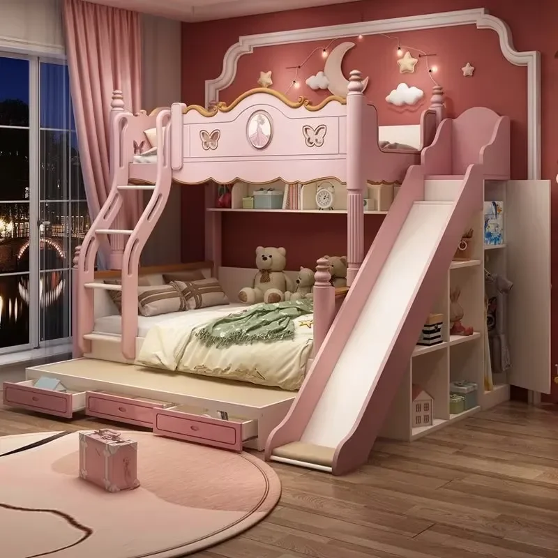 Двухъярусная кровать из МДФ для детей Millay Princess: современная, удобная, прочная, экологичная, для отелей и школьных спален (art.: 3920dcbc32f91) - 3920dcbc32f91
