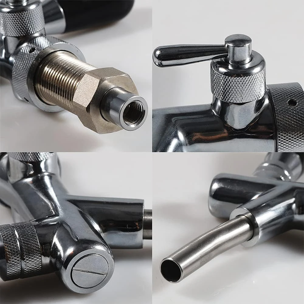 Регулируемый пивной кран MUGLIO хвостовик хромированный с шаровым замком