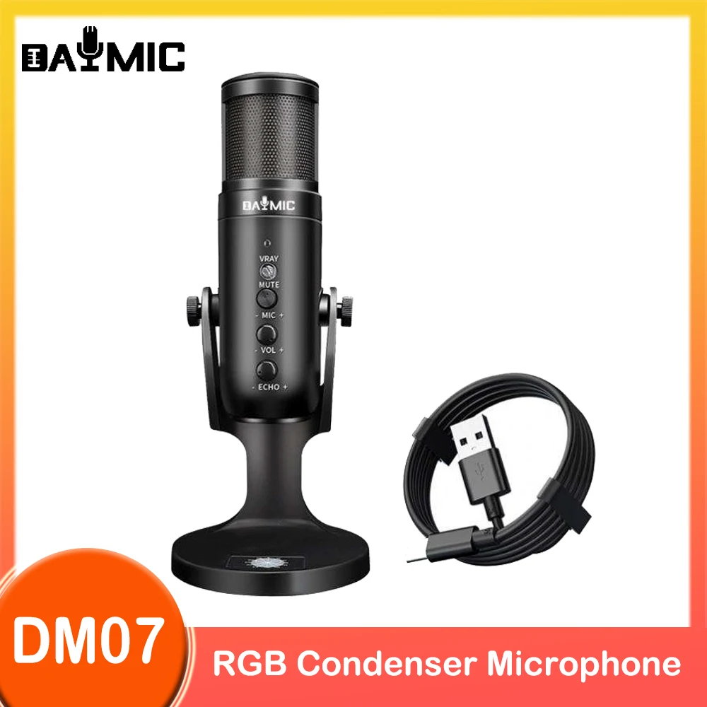 

Конденсаторный USB-микрофон DM07 Pro RGB для ПК и смартфонов