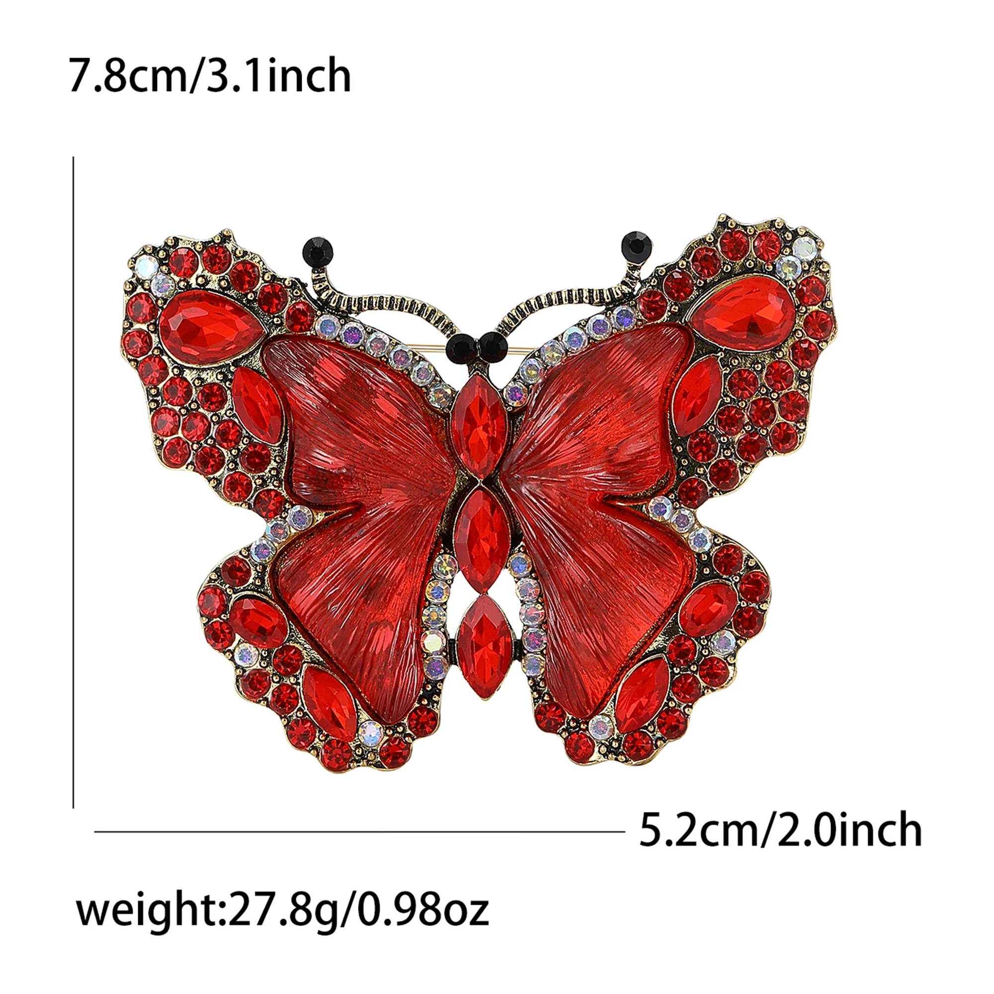 Красивые стразы бабочки броши для женщин унисекс насекомых булавки 4-цветные