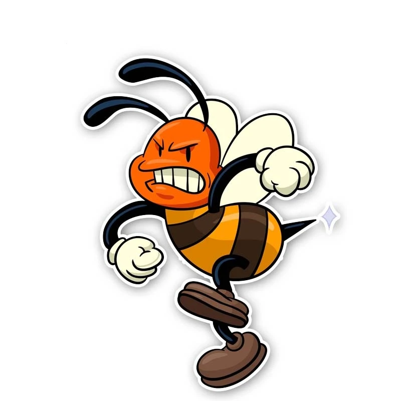 

18cm*10cm,waterproof Sunscreen An Angry Bee PVC Interest Decal Car Sticker