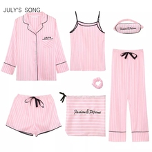 Julys song-conjunto de pijama rosa para mujer...