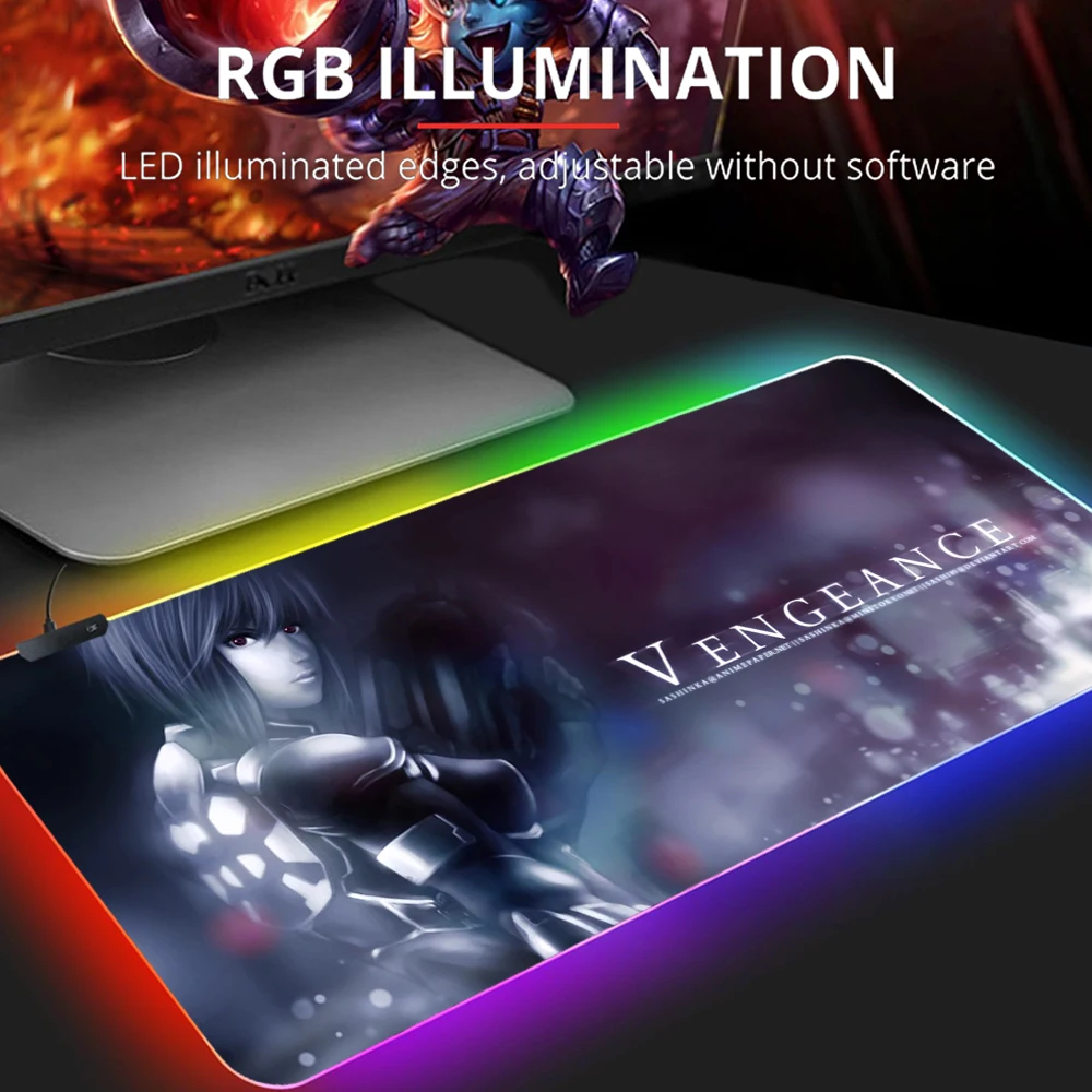 

RGB Mouse Pad Large Mouse Pad PC Gamer Computer Mouse Mat Big Mousepad Ghost In The Shell Carpet Keyboard Desk Mat Mause Pad