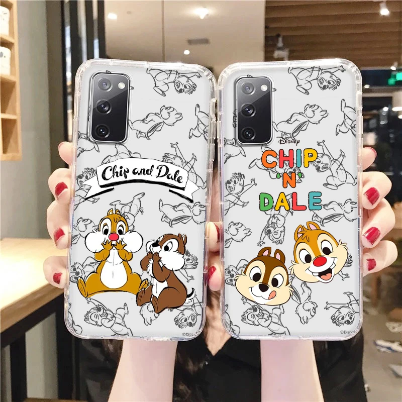 

Chip 'n' Dale Cute Transparent Phone Case For Samsung A73 A72 A71 A52 A53 A54 A51 A42 A34 A32 A14 A13 A12 A23 5G Cover Shell