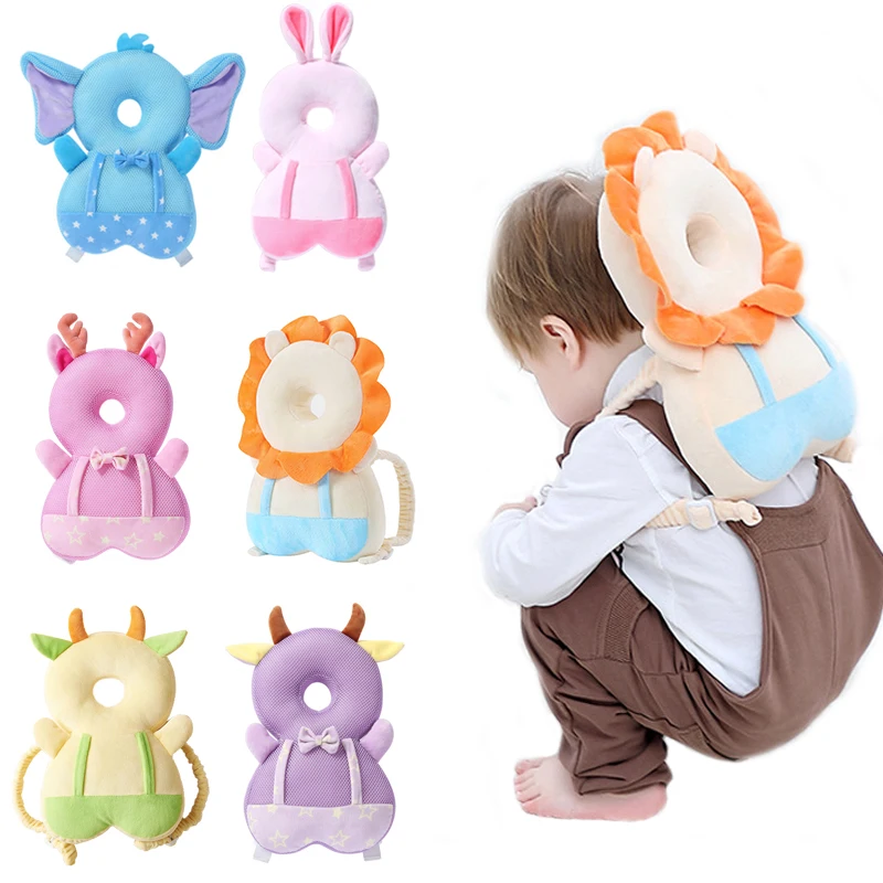 

1-3T Toddler Baby Pillow Head Protector Safety Pad Cushion Back Prevent Injured Baby Eleplant Lion Cartoon Security Pillows