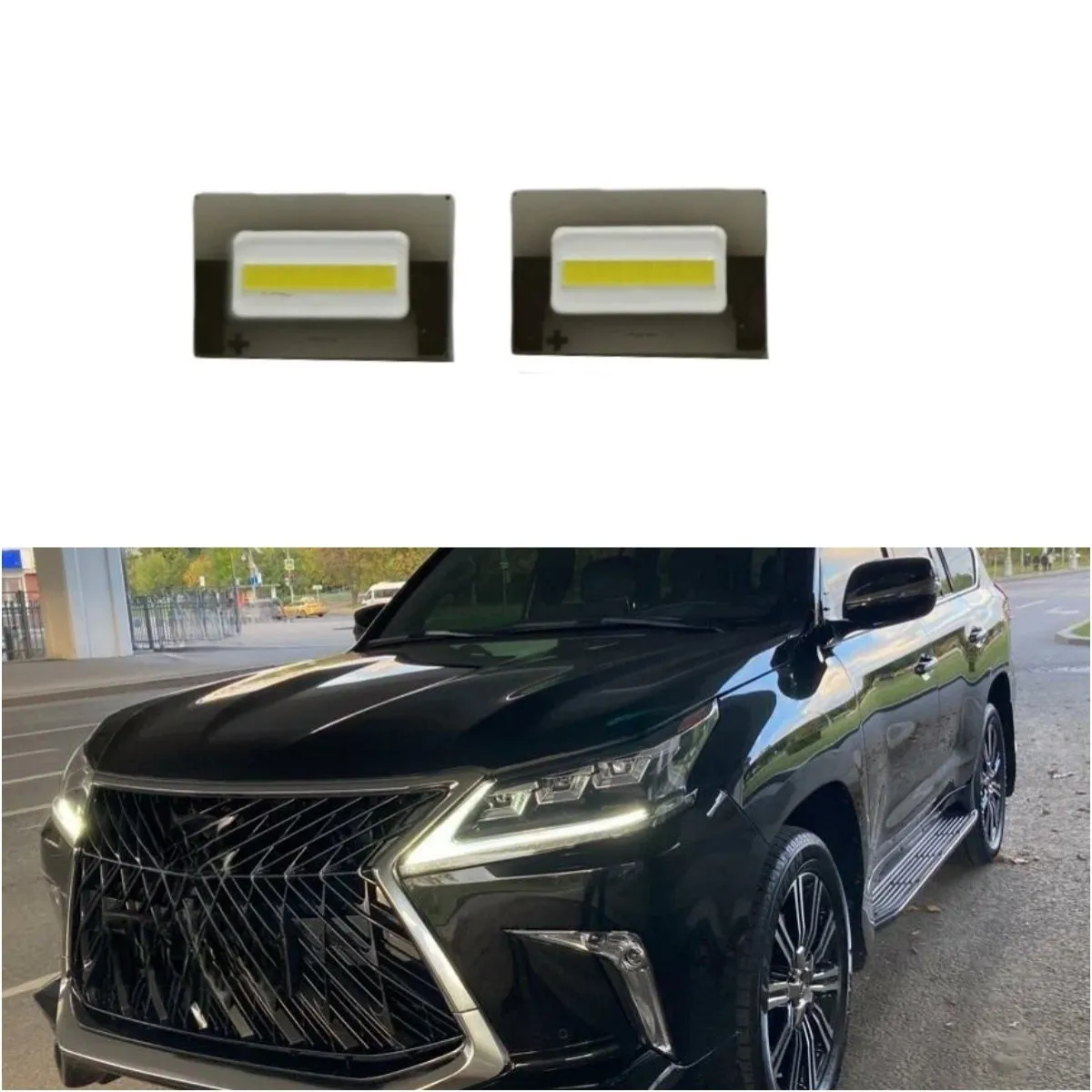 

Белые дневные ходовые огни DRL светодиодные платы для Lexus LX570 2016 2017 2018 2019, светодиодные фары, печатная плата, источник света