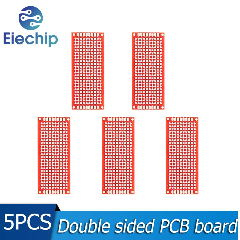 

5Prsal PrintCS/LOT Diy Univeed Circuit Board Red 3*7cm Double Side Prototype Board 3x7cm PCB Breadboard