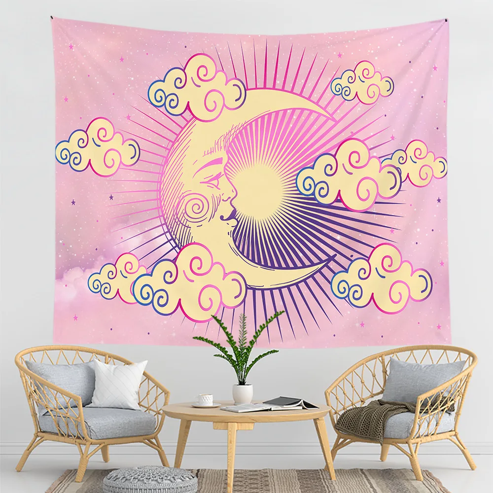 

Pink Sun And Moon Tapestry Mandala Decoration For Female Room Tapestries Asthetic Room Decor Wall Art Tapestries Tapiz De Pared