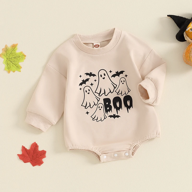 Одежда Honganda для новорожденных детей Хэллоуина с длинным рукавом рисунком