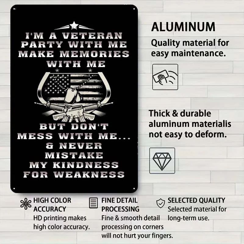 Гордиться тем что вы Ветеран Ржавый металлический знак Постер из США винтажный