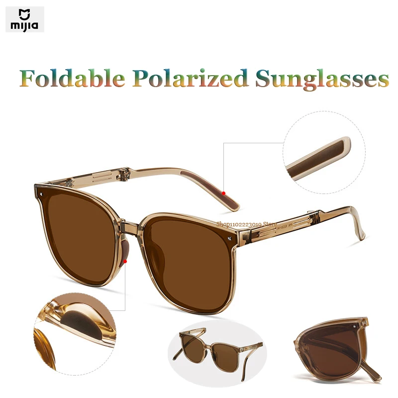 

Xiaomi New UV400 folding sunglasses with polarized sunglasses fashion ultra-light TR sunscreen folding sunglasses