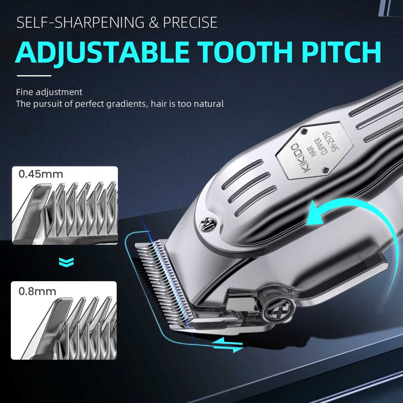 KIKIDO KK-2575 профессиональная парикмахерская беспроводная машинка для стрижки