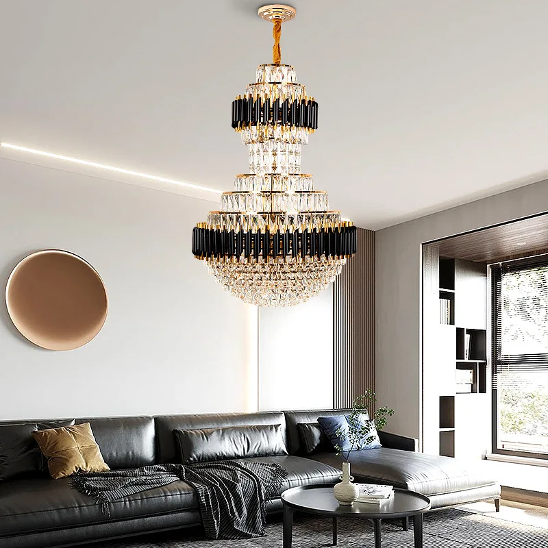 Светодиодная Люстра для столовой гостиной спальни золотые хрустальные