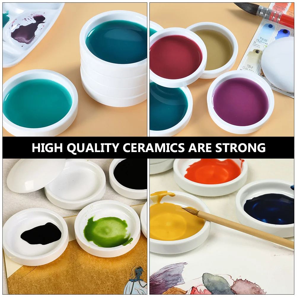 

Five-layer Ceramic Ink Plate Pigment Trays Lid Painting Tool Jewelry Accessories