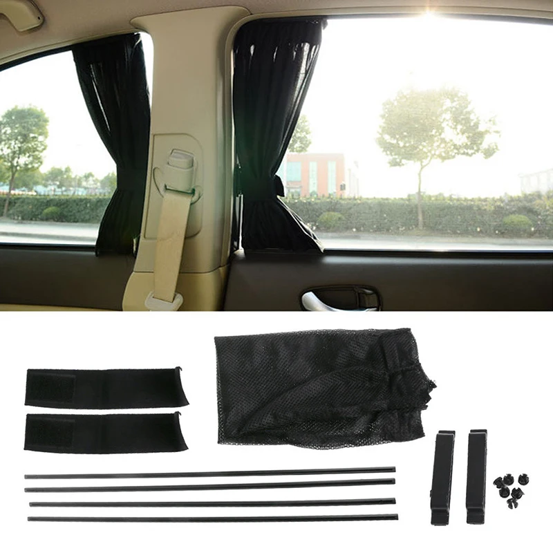 Универсальные сцепляющиеся шторы для окна VIP черная сетка для интерьера автомобиля солнцезащитный козырек для боковых окон Анти-ультрафио...