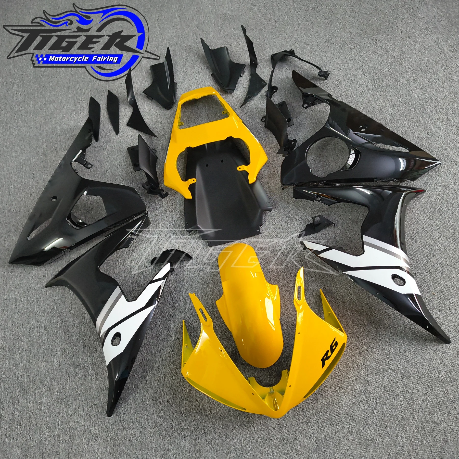 Фото Высококачественный кузов для комплекта обтекателей YAMAHA R6 2003 2004 2005, матовый черный, обтекатели R6 03 04 05 №1