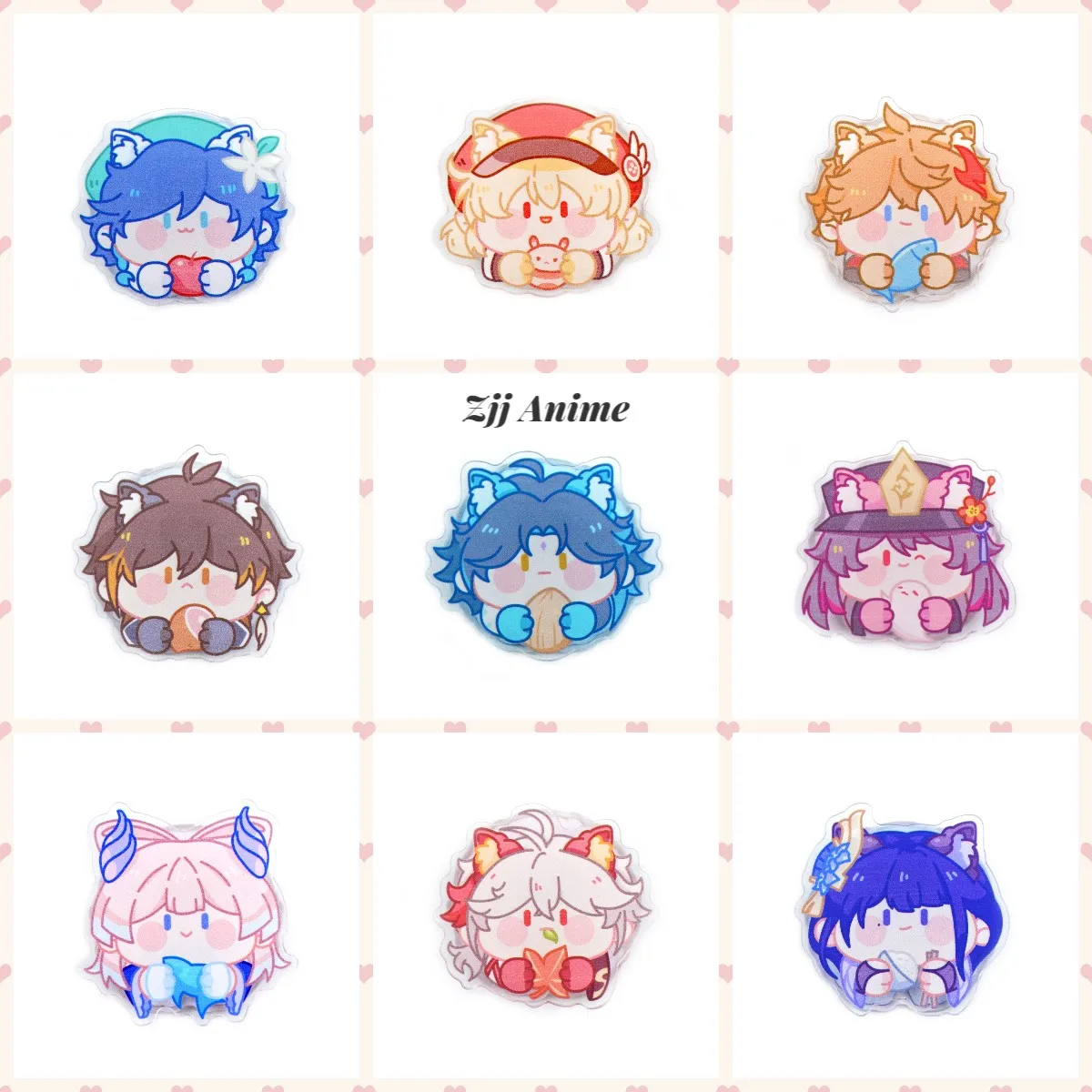 

Anime Genshin Impact Character Zhongli Xiao Book Clip Anime Hutao Tartaglia Raiden Shogun Peripheral Acrylic Stationery Keychain