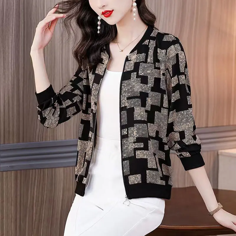 

Woman Fashion Casual Baseball Uniform Bomber Jackets Female Chiffon Sun Protection Clothes Summer New Loose Short Coats G342