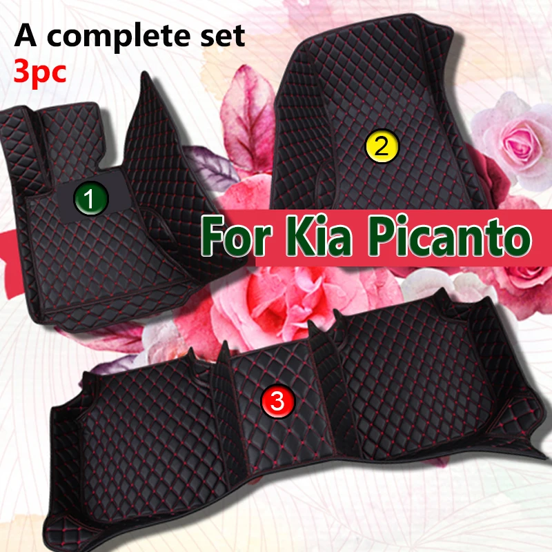 

Leather Car Floor Mats For Kia Picanto Morning Grand Eko Taxi JA 2012~2017 5door Anti-dirty Car Mat Tapete Carro Car Accessories