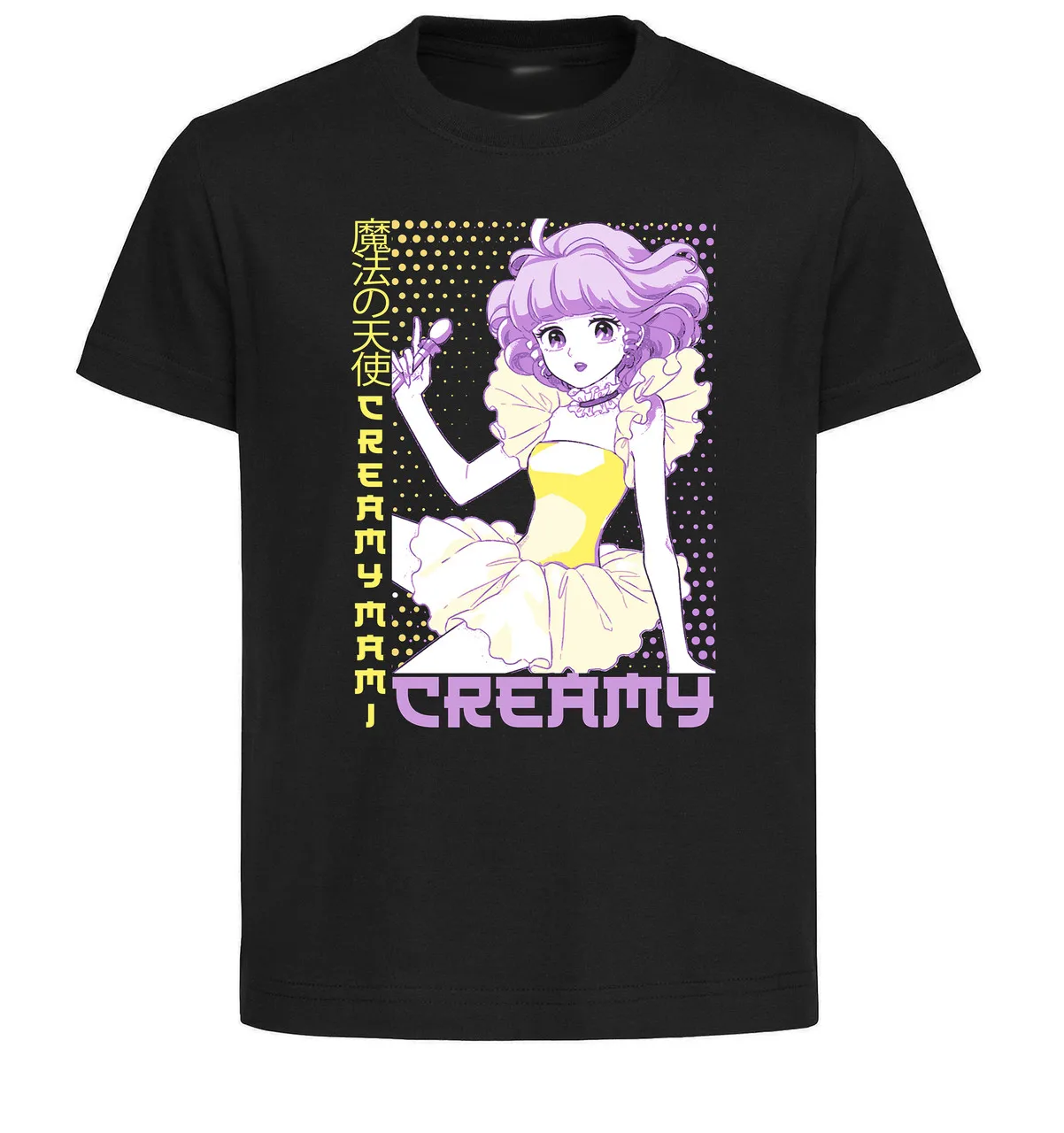 Футболка унисекс черная в японском стиле Creamy Mami PE0047