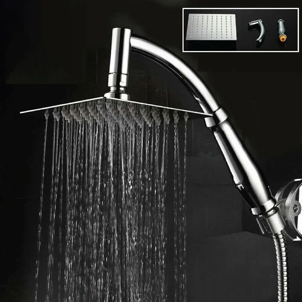 

High Pressure Rainfall Shower Head Stainless Steel Large Shower Head Extender Square Shower Head Extension Outer diameter 20mm