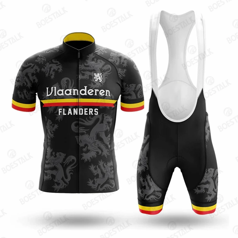 

2023 VLAANDEREN FLANDERS Cycling Jersey Set Belgium Bicycle Clothing Road Bike Shirts Suit Bicycle Bib Shorts MTB Ropa Maillot