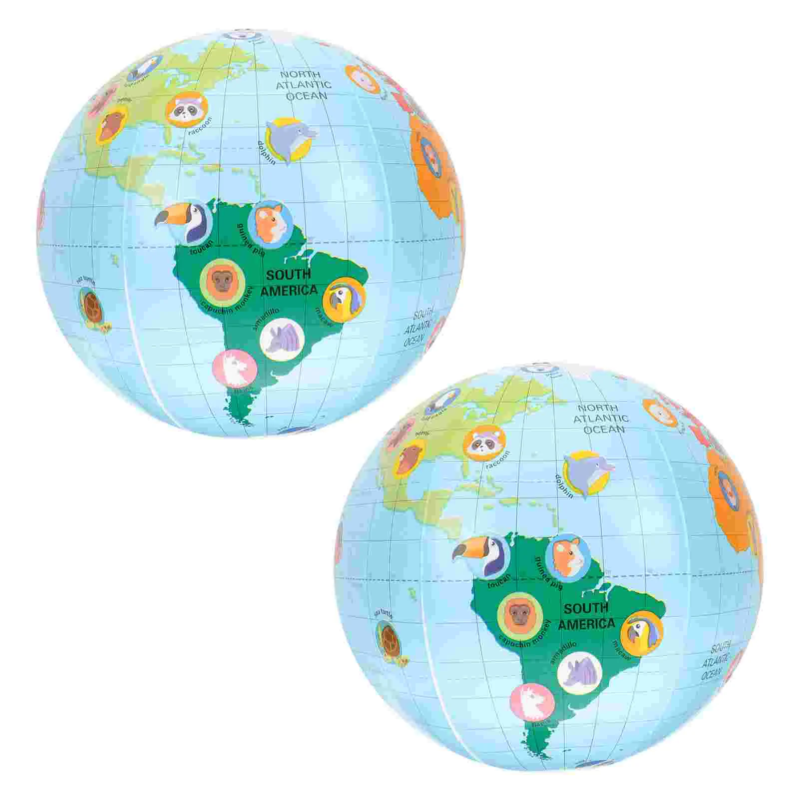 

2 Pcs Swimming Pool Accessories Interesting Beach Toy English Inflatable Ball Prom White Gold Balloons Reusable Children Party