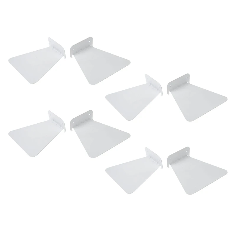 

8Pcs Modern Iron Book Shelf Wall Invisible Bookshelf For Home Decoration Floating Bookshelf(White)
