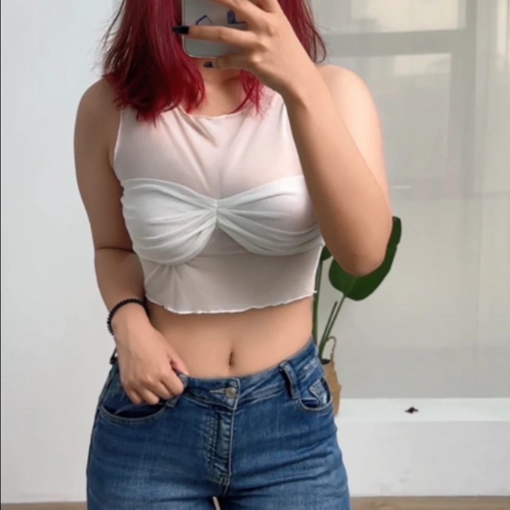 

Женский сексуальный жилет HEZIOWYUN Y2K без рукавов с круглым вырезом, плиссированный облегающий летний женский прозрачный обтягивающий Топ для клуба