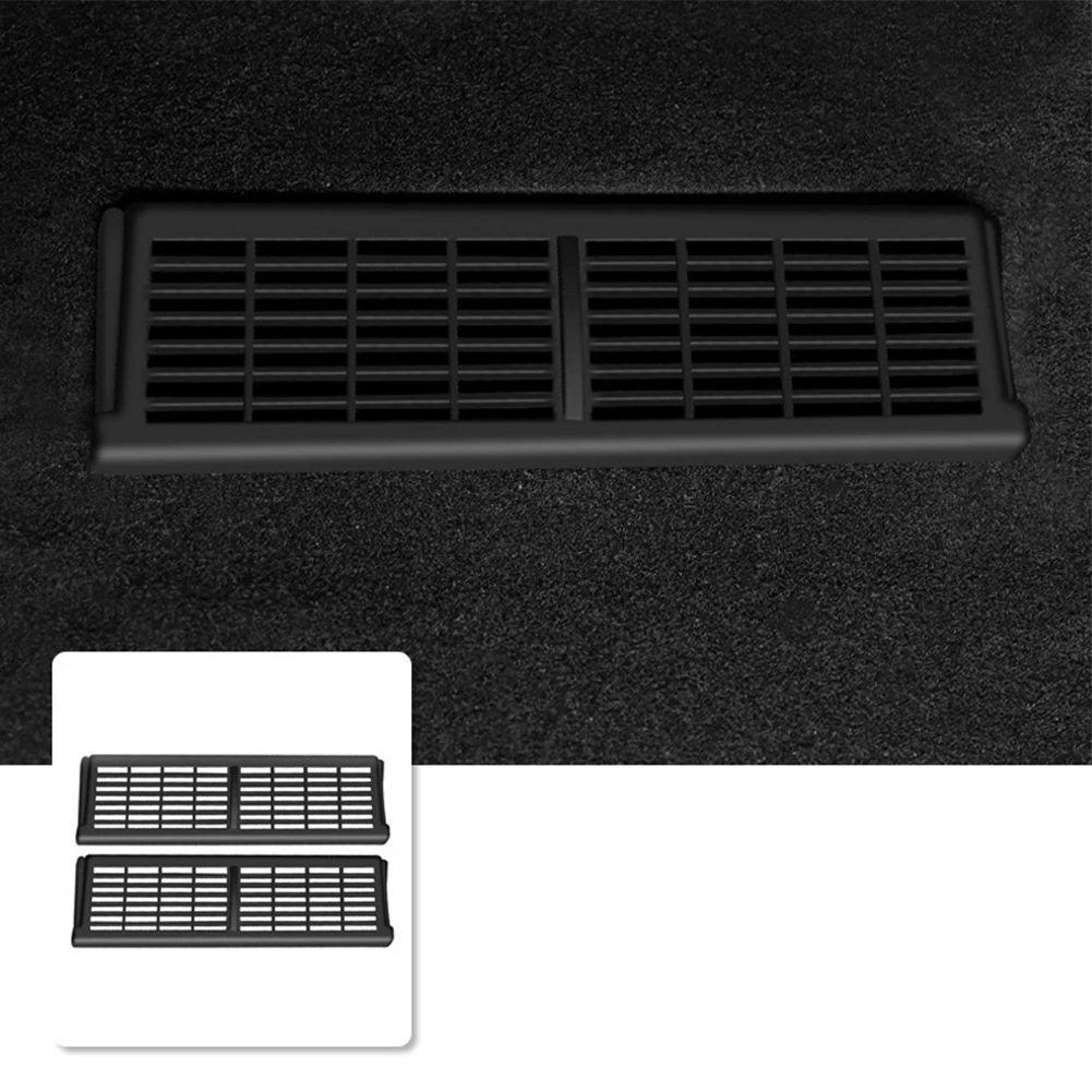 

2x For Tesla Model 3/Y 2023 Car Under-Seat Vent Protective Cover Dust Interior Mouldings Black ABS 100g Vent Guards Auto Parts