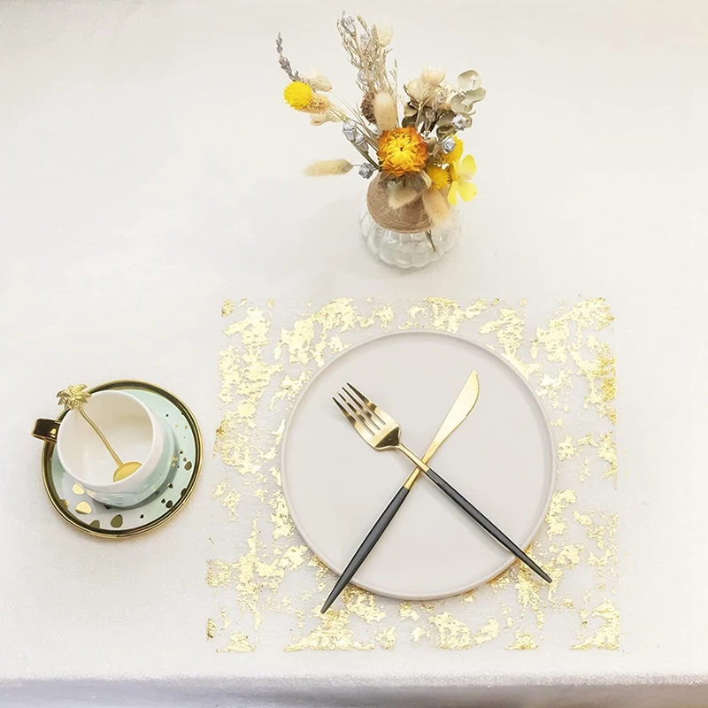 Скатерть из полиэстера сверкающая лента тюля с золотой фольгой украшение на день