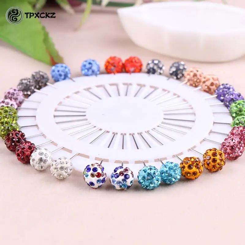 30 шт. Безопасность булавки мусульманский хиджаб заколка на шарф стразы брошь из