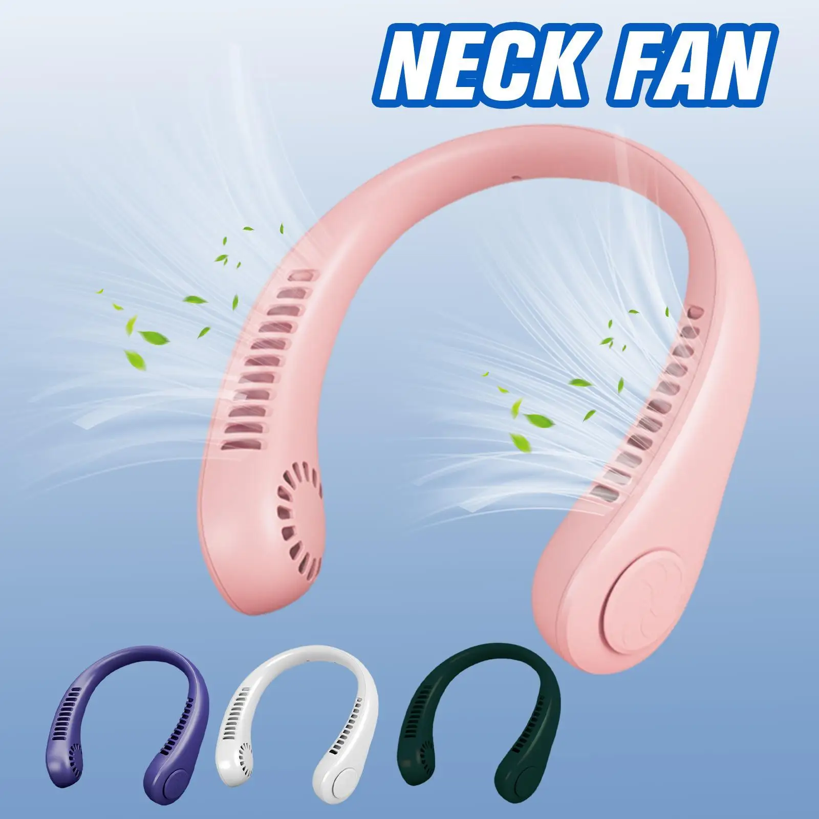 

Portable Hanging Neck Fan USB Rechargeable Bladeless Mute Fans Air Conditioning Cooler For Sports Fan Electric Neckband Fans