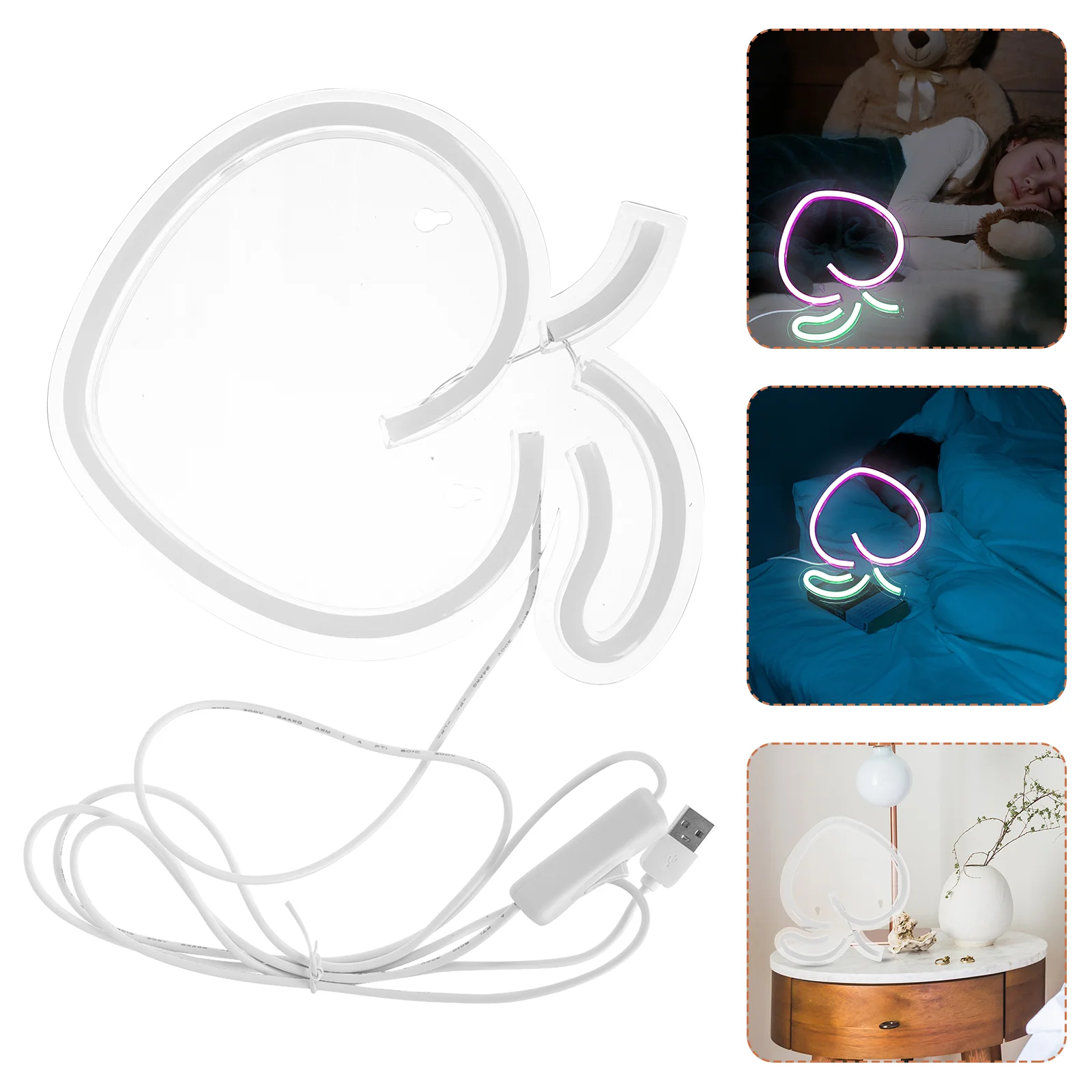 

Neon Lights Creative Shape Sign Room LED Fruit Night Party Layout Lamp Decorative Peach