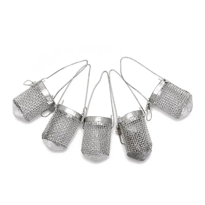 

5pcs Fishing String Barbed Hook Luminous Beads Metal Bait Cage Tackle Accessories Whosesale