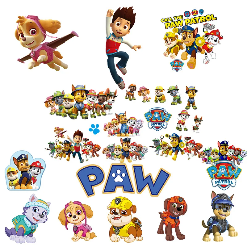

Animal Paw Patrol Ryder Patches for Clothing Tops Cartoon DIY Thermal Stickers Kids DIY Thermal Stickers Garment Patch Decor