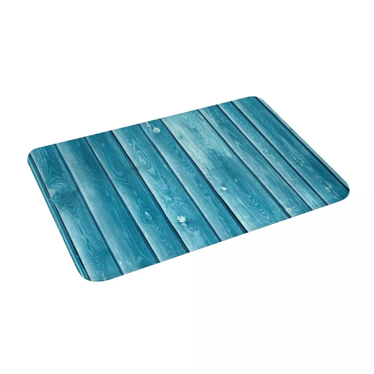 

The Blue Wood Texture With Natural Pattern Bath Door Floor Mat Anti-slip Rug Carpet Entrance Living Room Home Kitchen Flannel