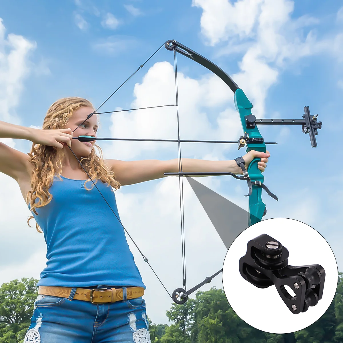 

Bow String Splitter Supplies Archery Pulley Sliding Block Roller Bowstring Outdoor Fittings Product Metal Parts