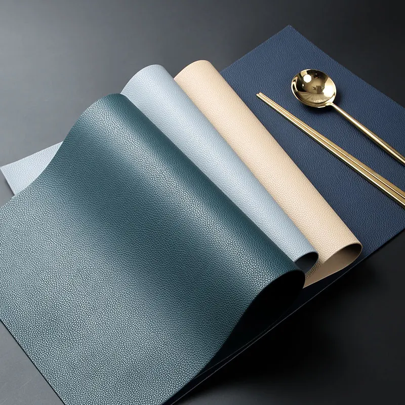 

Leather Placemats Washable Table Pad Mat Tablemats Stain-Resistant Dining Disc Bowl Coaster Non-Slip Decoration Accessories