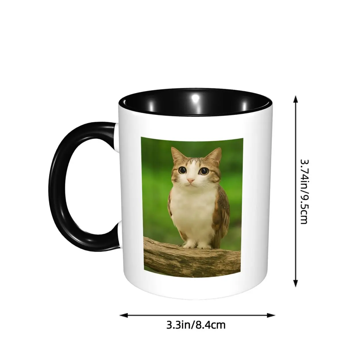 Фото Забавная керамическая кружка Meowl Cat Owl с мемом, трендовая в интернете, для кофе, чая, молока, подарок для друзей №2
