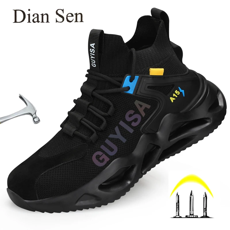 

Diansen Indestructible Man Safety Shoes Light Non-Slip Work Sneaker Men Steel Toe Puncture Proof Mesh Breathable Protective Boot