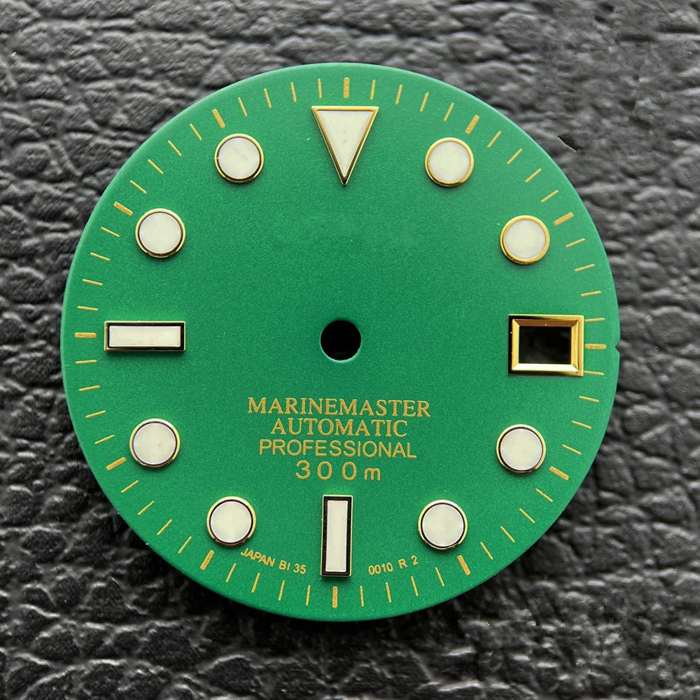 

Циферблат часового механизма SUB Skx007 Nh35, синий светящийся циферблат с зеленым люменом Nh36, аксессуары для часов с логотипом Nh 35