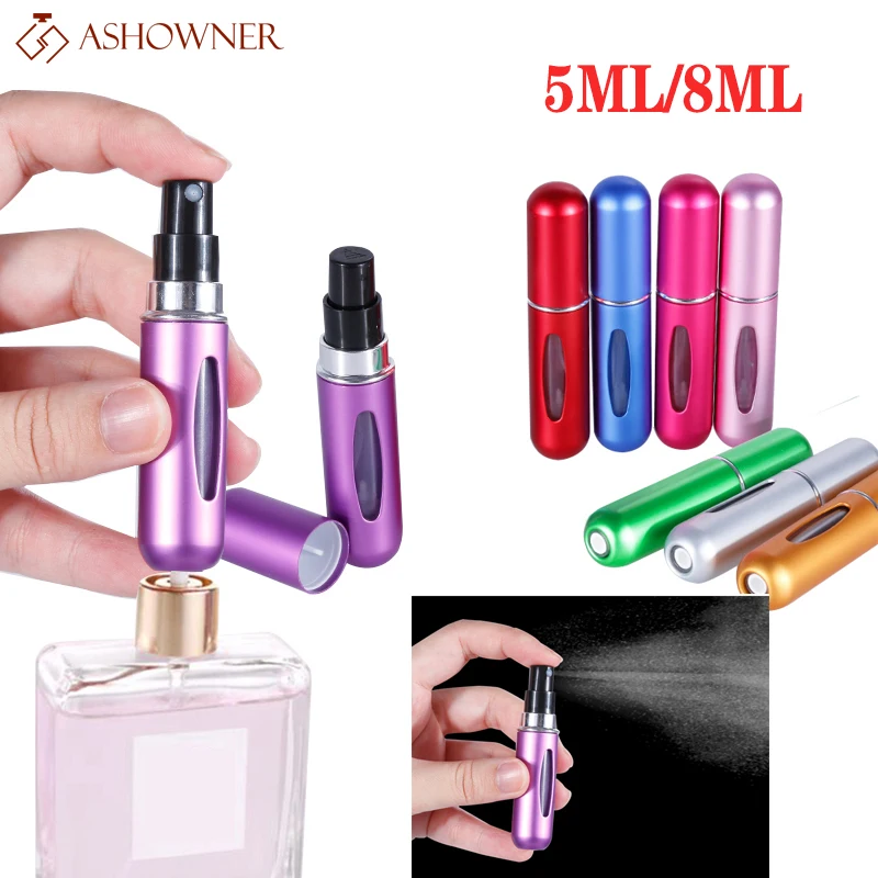 

5ml/8ml Refillable Perfume Spray Bottle Aluminum Perfume Atomizer Spray Bottle Travel Container Perfume bottles NEW