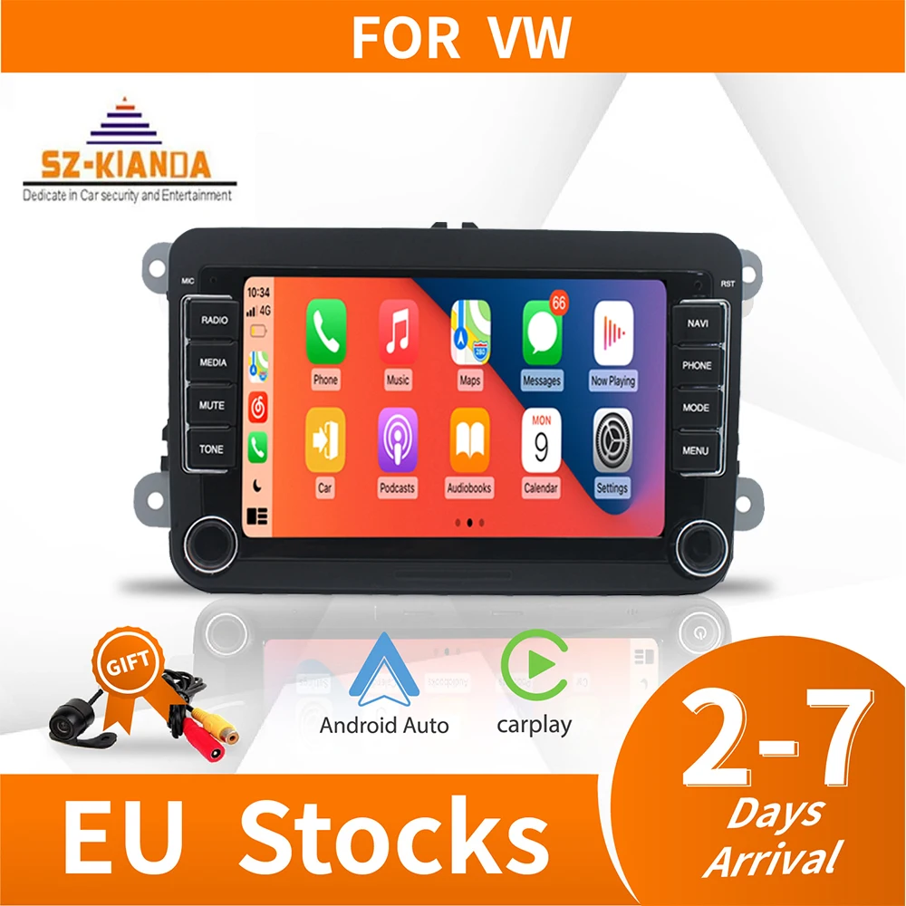

2Din Android 12 Автомобильный мультимедийный плеер для VW Volkswagen Golf Polo Tiguan Passat b7 b6 SEAT leon Skoda Octavia Radio GP Carplay