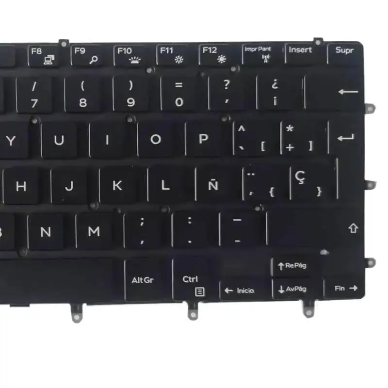 Фото ^^ Новая испанская клавиатура с подсветкой для XPS 15 9550 9560 9570 7590, Lpatop SP, черная №4
